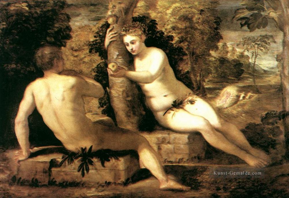 Adam und Eva Italienischen Renaissance Tintoretto Ölgemälde